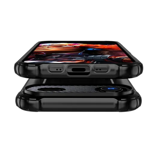  iPhone 17 Air Fekete Hybrid Armor páncél tok - 9