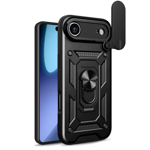  iPhone 17 Air Fekete Hybrid Armor Camshield tok - 1