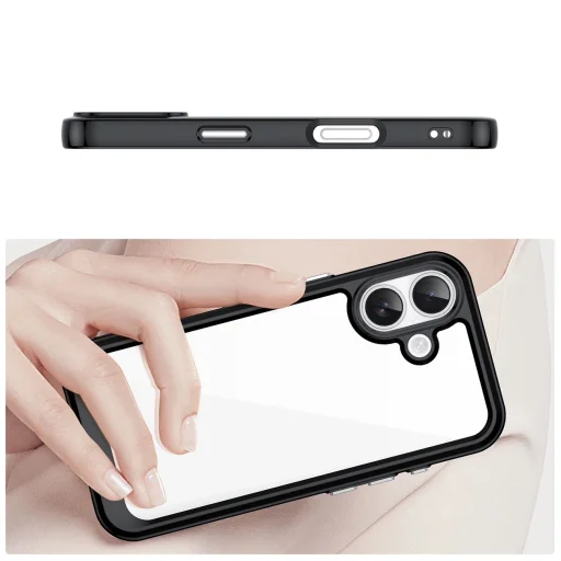  iPhone 17 fekete átlátszó Outer Space fliptok - 4