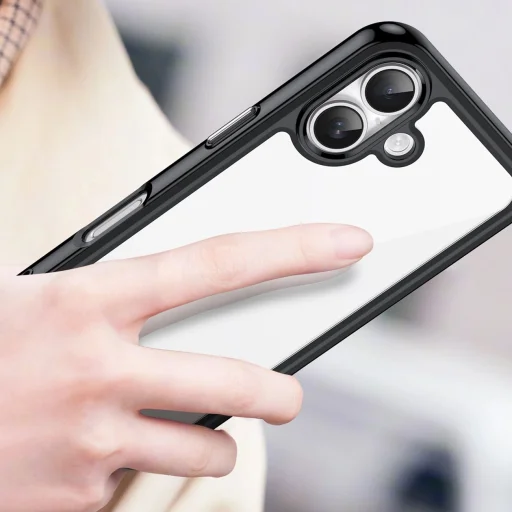  iPhone 17 fekete átlátszó Outer Space fliptok - 5