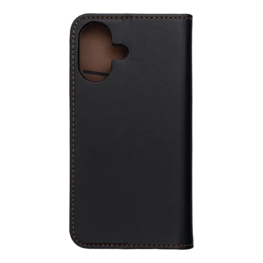  iPhone 17 Fekete Bőr fliptok SMART PRO tok - 12