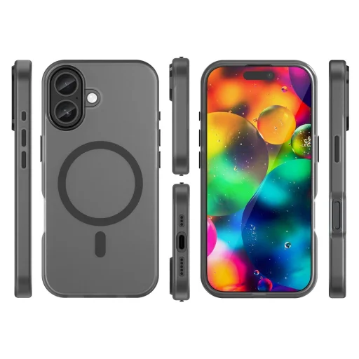  iPhone 17 Matt fekete Magnetic Abrasive tok kompatibilis MagSafe - 3