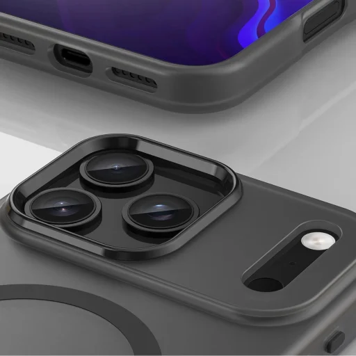  iPhone 17 Pro Max matt fekete Etui Magnetic Abrasive tok kompatibilis MagSafe - 6