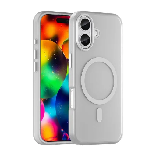  Apple iPhone 17 Matt Fehér Magnetic Abrasive tok kompatibilis MagSafe-kel - 1