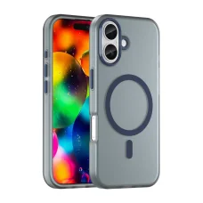  iPhone 17 Matt Kék Magnetic Abrasive tok kompatibilis MagSafe