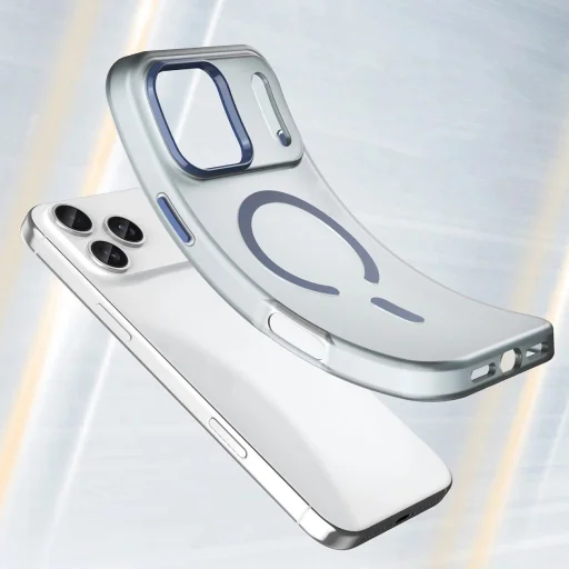  iPhone 17 Pro Max matt kék Magnetic Abrasive tok, MagSafe kompatibilitással - 4