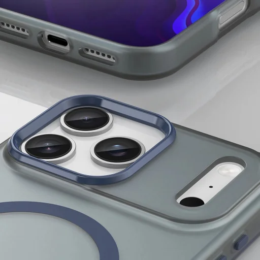  iPhone 17 Pro Max matt kék Magnetic Abrasive tok, MagSafe kompatibilitással - 6