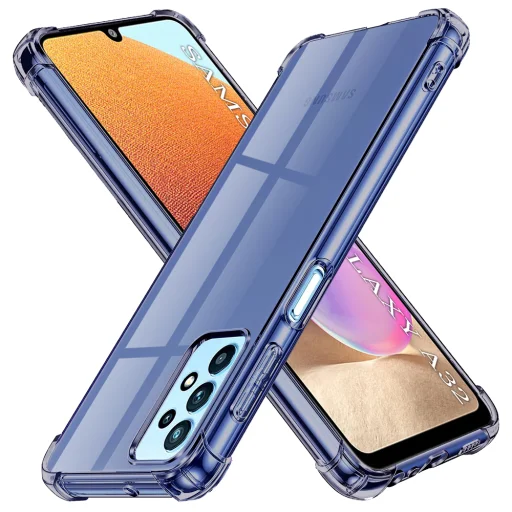 Samsung Galaxy A32 4G - Techsuit - Ütésálló Átlátszó Szilikon Tok - Füst Fekete tok - 1