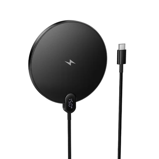 Vezeték nélküli töltő Hoco CW62 15W USB-C kábellel és digitális kijelzővel fekete - 1