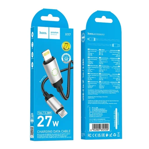 USB C - Lightning kábel Hoco PD 27W 1 m X117 fekete - 4
