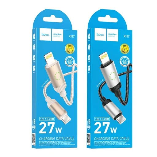USB C - Lightning kábel Hoco PD 27W 1 m X117 fekete - 5