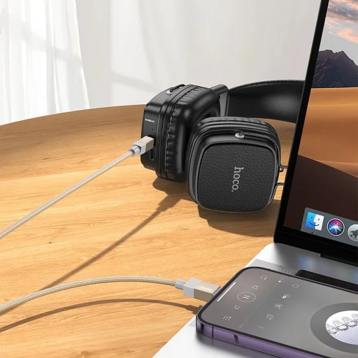 Hoco 1 m UPA32A arany kábel AUX Jack 3,5 mm (férfi) - Lightning (férfi) DAC - 3