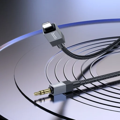 Kábel AUX Jack 3,5 mm (férfi) - Lightning (férfi) Hoco 1 m UPA32A fekete DAC - 4