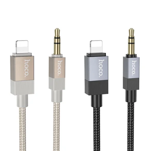 Kábel AUX Jack 3,5 mm (férfi) - Lightning (férfi) Hoco 1 m UPA32A fekete DAC - 5
