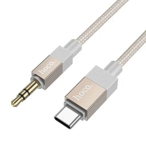 AUX Jack 3,5 mm (férfi) - USB C (férfi) Hoco 1 m UPA32B arany átalakító kábel DAC - 1