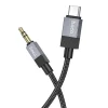 AUX Jack 3,5 mm (férfi) - USB C (férfi) kábel Hoco 1 m UPA32B fekete DAC thumbnail