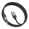 AUX Jack 3,5 mm (férfi) - USB C (férfi) kábel Hoco 1 m UPA32B fekete DAC thumbnail