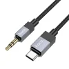 AUX Jack 3,5 mm (férfi) - USB C (férfi) kábel Hoco 1 m UPA32B fekete DAC thumbnail