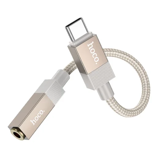 AUX USB C (apa) - Jack 3,5 mm (anya) Hoco UPA32C adapter, arany DAC - 2