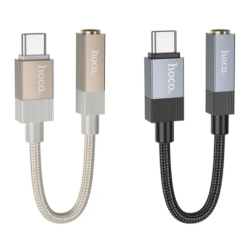 AUX USB C (apa) - Jack 3,5 mm (anya) Hoco UPA32C adapter, arany DAC - 3