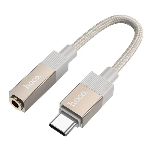 AUX USB C (apa) - Jack 3,5 mm (anya) Hoco UPA32C adapter, arany DAC - 1