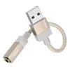 Adapter AUX USB A (férfi) - Jack 3,5 mm (női) Hoco UPA32D arany DAC thumbnail
