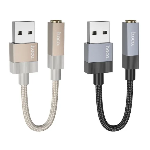Adapter AUX USB A (férfi) - Jack 3,5 mm (női) Hoco UPA32D arany DAC - 3