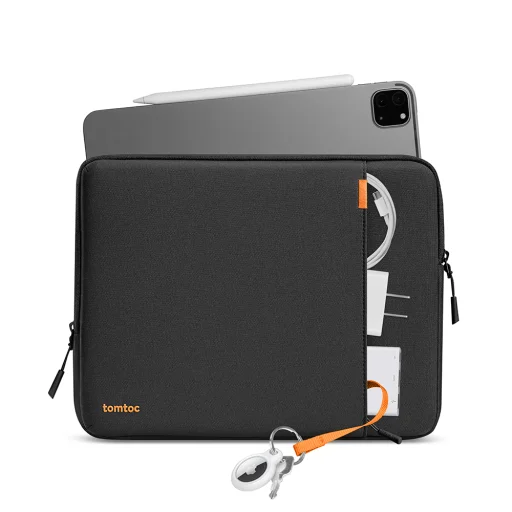 Tomtoc - Tablet tok (B13B1D1) - iPadhoz ütéscsillapító párnázással, 12,9” - Fekete - 6