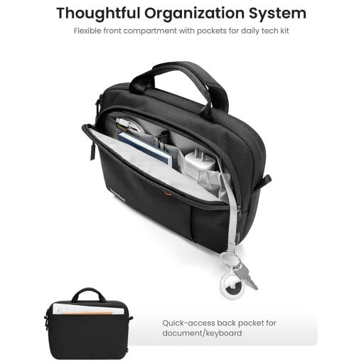 Tomtoc - Tablet Válltáska (B30B1D1) - Üzleti Kellékek Rendezett Tárolásával, 360 Védelem, 12,9″ - Fekete - 11