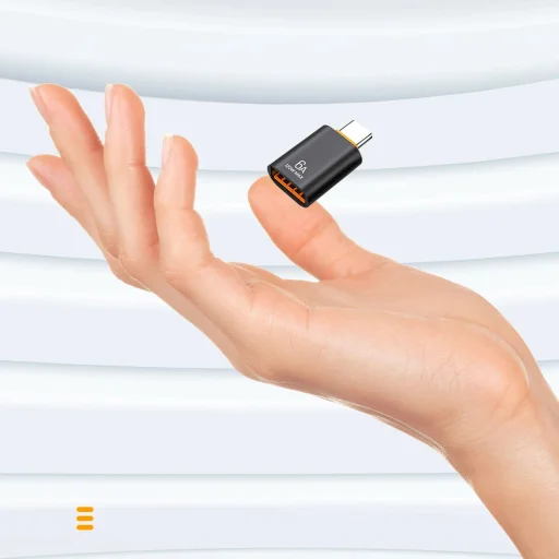 PC/Laptop átalakító - Techsuit OTG Adapter HyperPort (A2) - USB aljzat Type-C dugó, 5 Gbps, 6A, 120W, Fekete / Narancs - 7