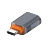 Techsuit - Prémium OTG Adapter SlateVolt (A9) - USB-ről Type-C-re, 5 Gbps, 6A, 120W, Plug and Play, Gyors adatátvitel - Szürke / Narancs. thumbnail