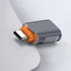 Techsuit - Prémium OTG Adapter SlateVolt (A9) - USB-ről Type-C-re, 5 Gbps, 6A, 120W, Plug and Play, Gyors adatátvitel - Szürke / Narancs. thumbnail