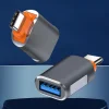 Techsuit - Prémium OTG Adapter SlateVolt (A9) - USB-ről Type-C-re, 5 Gbps, 6A, 120W, Plug and Play, Gyors adatátvitel - Szürke / Narancs. thumbnail
