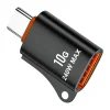 Techsuit - OTG Adapter HyperPort (A1) - USB 3.0 női csatlakozóról Type-C férfi csatlakozóra, 10Gbps, 240W, alumíniumötvözet - fekete / narancssárga thumbnail