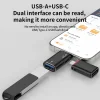 Techsuit - Prémium OTG Adapter AluVoltX (A18) - USB Lightning csatlakozóhoz, Plug and Play, Alumínium ötvözet, Gyors adatátvitel - Fekete thumbnail