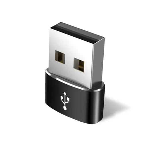 Techsuit - Adapter - Type-C-ről USB-re, 3A - Fekete - 1