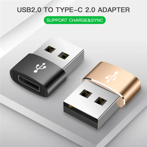 Techsuit - Adapter - Type-C-ről USB-re, 3A - Fekete - 6