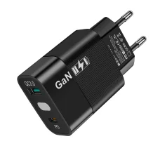 Techsuit - Sieťová nabíjačka (CHPD131) - GaN, USB, Type-C, Rýchle nabíjanie, 65W - Čierna.