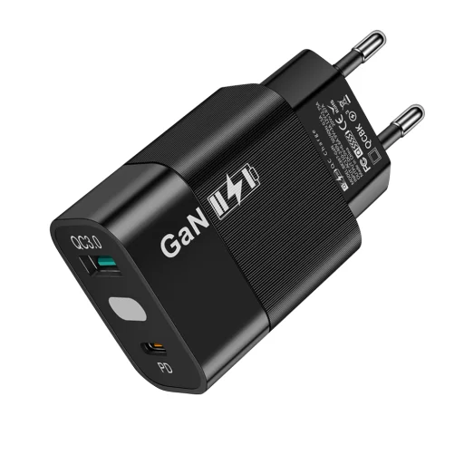 Techsuit - Sieťová nabíjačka (CHPD131) - GaN, USB, Type-C, Rýchle nabíjanie, 65W - Čierna. - 1