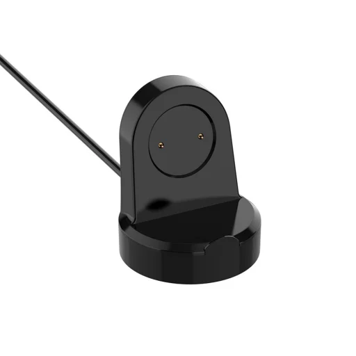 Techsuit - USB Okosóra Vezeték nélküli Töltőkábel (THC4) - Huawei Watch GT/GT2/Honor Watch GS3i-hez, 3,5W, Asztali Tartóval - Fekete. - 1