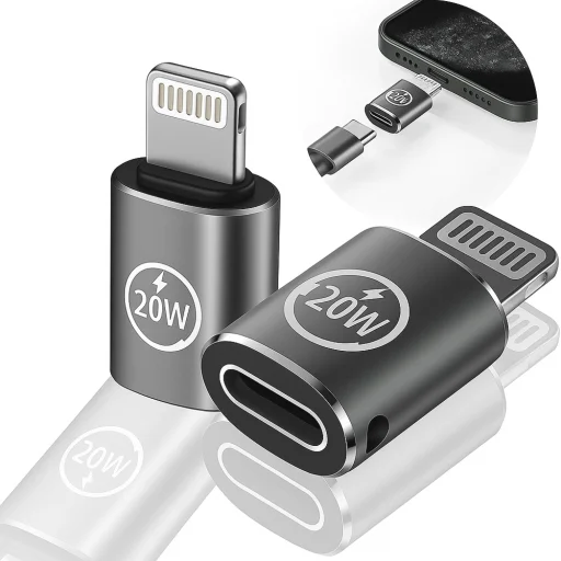 Techsuit - Premium OTG Adapter TitanCoreX (A11) - USB Type-C a Lightning csatlakozóhoz, 3A, alumínium ötvözet, csatlakoztasd és használd, gyors átvitel - Szürke. - 2