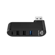 Techsuit - Dokkoló Állomás ElosztóNode 4 az 1-ben (H17) - USB-ről 3x USB, 1x Type-C, 480 Mbps, ABS - Fekete
