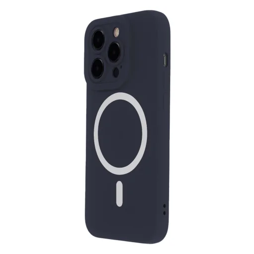 Szilikon Soft Mag tok iPhone 15 6,1" sötétkék tok - 1