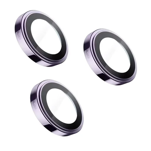 Blueo - Zafír Kristály Eredeti Lencse Üveg - iPhone 14 Pro - Lila - 3