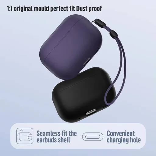 Blueo - Folyékony Szilikon Védőtok - AirPods Pro 2-höz - Lila tok - 2