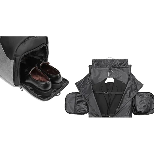 Wozinsky Premium utazótáska öltönyhöz nedves holmiknak való zsebbel (50 l) - fekete - 6