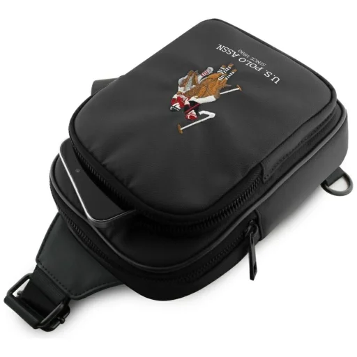 US Polo Petit Pique Crossbody Phone Bag Black - 4