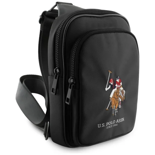 US Polo Petit Pique Crossbody Phone Bag Black - 2
