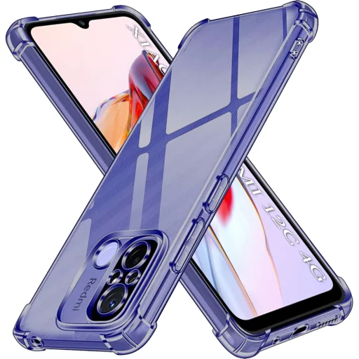 Xiaomi Redmi 12C - Ütésálló Átlátszó Szilikon Tok - Techsuit - Füstfekete tok - 1