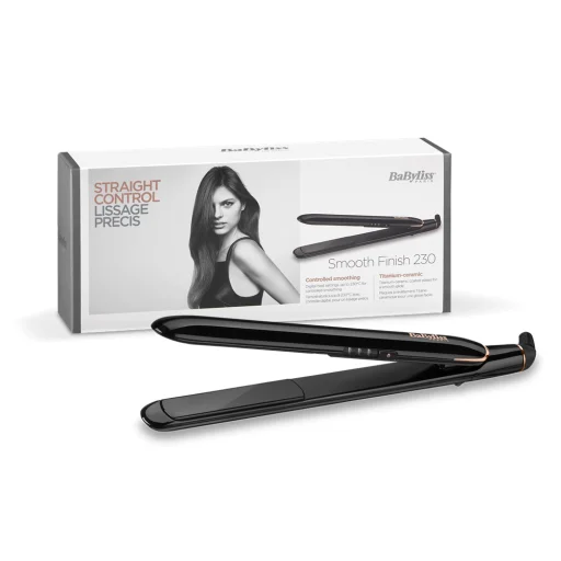 BaByliss ST250E Smooth Finish titánium-kerámialapos hajvasaló, fekete-rose gold - 2